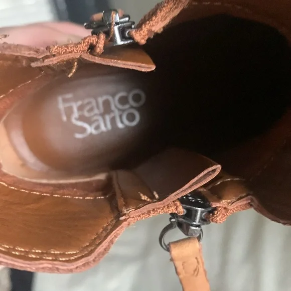 Franco Sarto Leather Zipper Ankle Boots - Picture 7 of 8